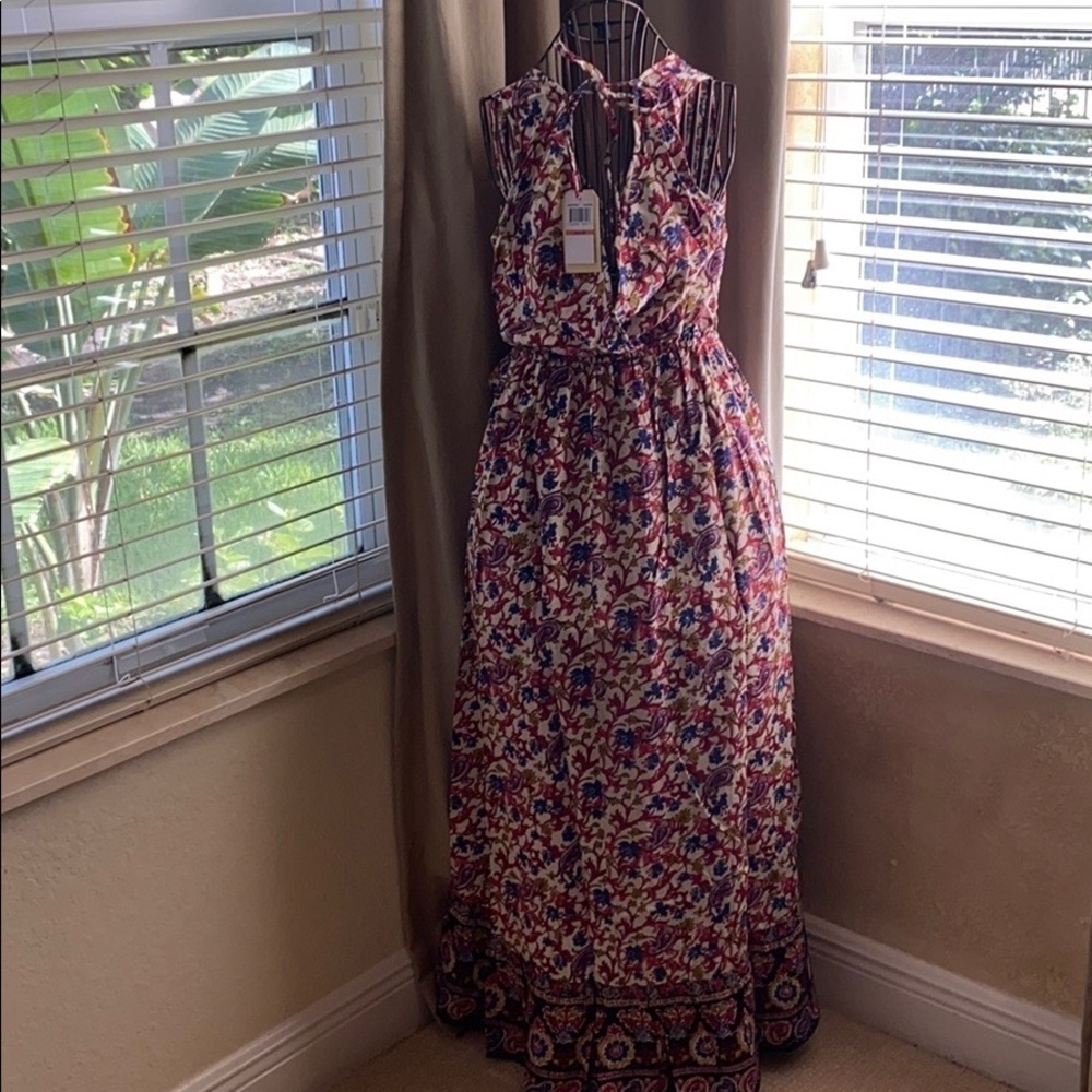 Band of Gypsies Paisley Floral Faux wrap dress - Picture 3 of 9